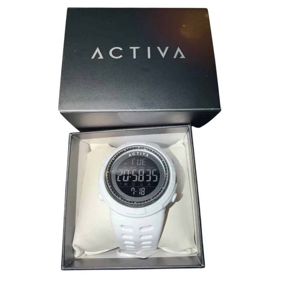 white Activa X Invicta Digital Essentials 50mm watch